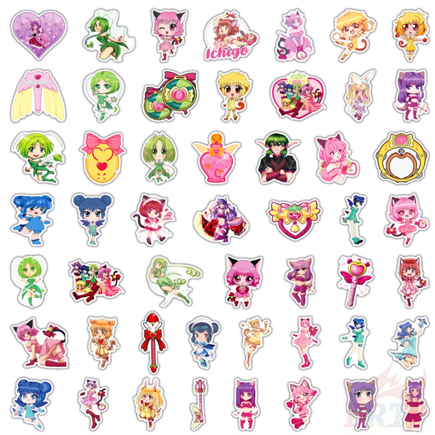 Bộ 100 Cái ❉ Miếng Dán Trang Trí Họa Tiết Tokyo Mew Mew ❉ Miếng Dán Đề Can Chống Thấm Nước Thời Trang Tự Làm