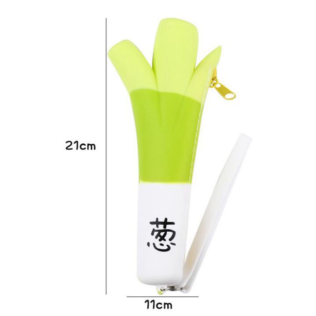 Túi đựng bút cỡ lớn hình rau củ dễ thương bằng silicon cho học sinh