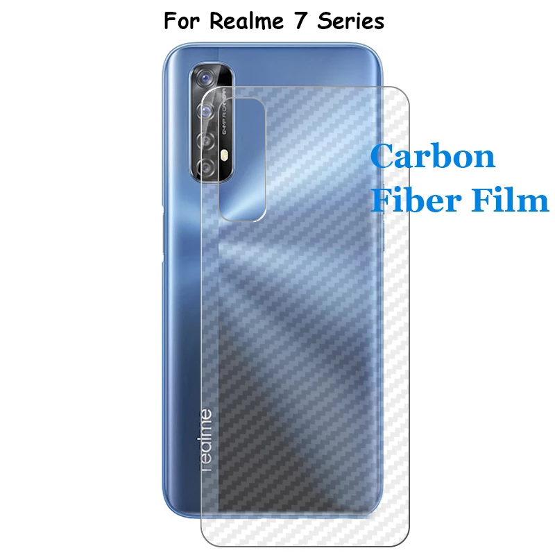 Phim Dán Sợi Carbon Bảo Vệ Mặt Sau Cho Realme C35 C25 C17 C15 C12 C11 C3 C21Y 9 8 7 6 5 Pro 5G 9i 7i