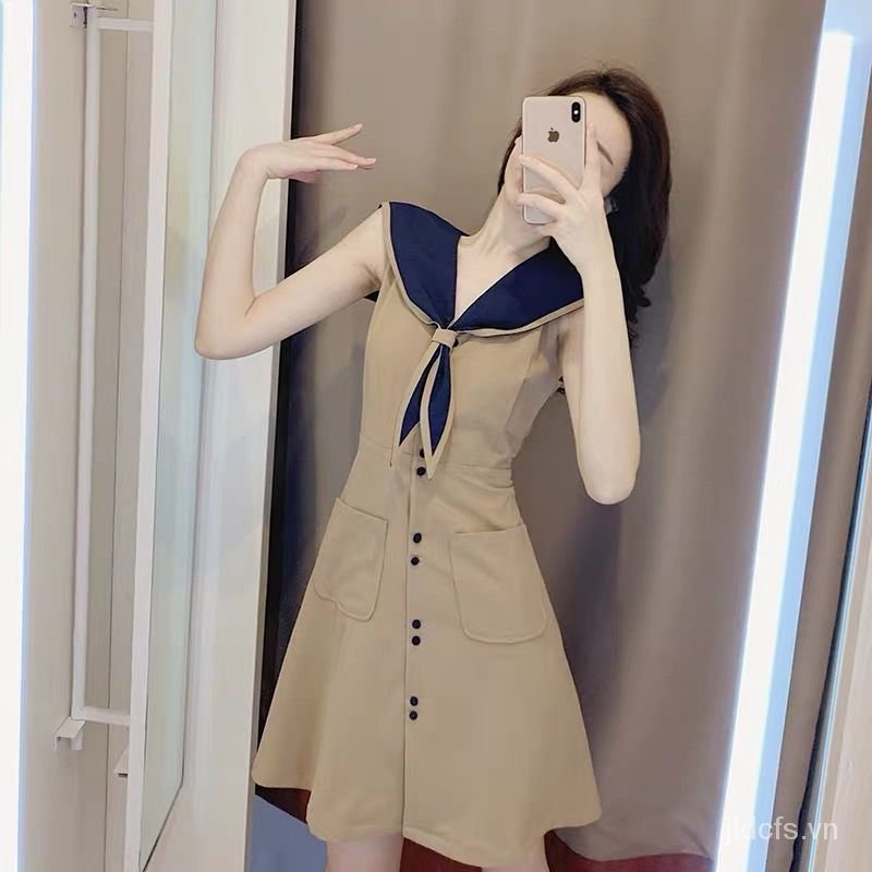 Đầm Midi Cổ Thủy Thủ Thời Trang Mùa Hè Pháp Cổ Điển Dành Cho Nữ 2021 | BigBuy360 - bigbuy360.vn