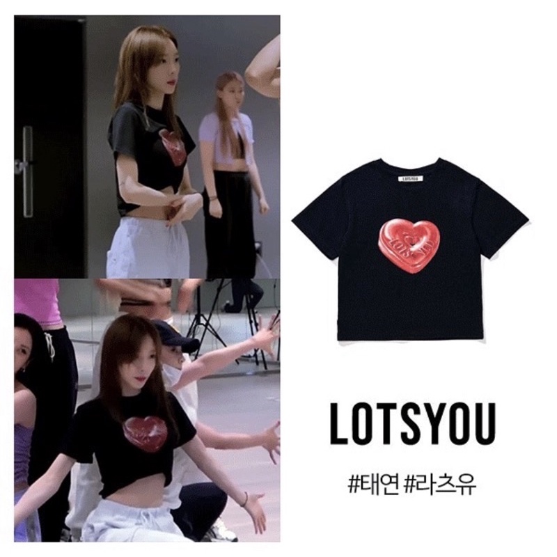 Áo croptop hình trái tim LOTSYOU giống Chaehyun KEP1ER, Chuu, Yoona & Taeyeon SNSD, Sunmi,Soyeon GIDLE, Liz IVE, Heize
