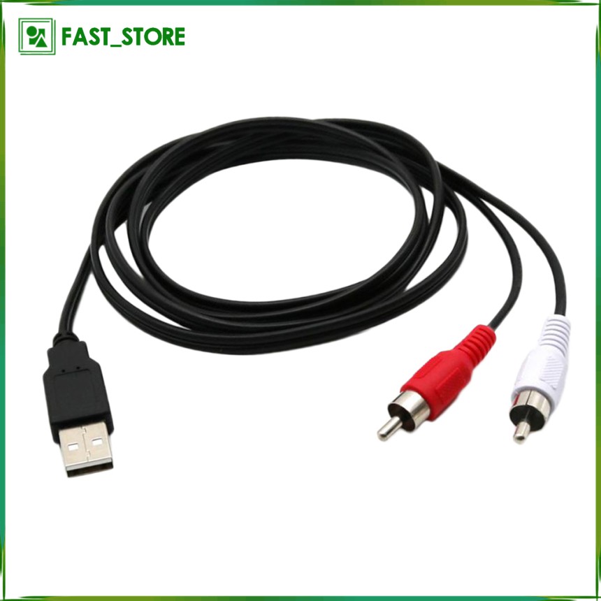 Dây Cáp Chuyển Đổi 1.5m Usb A Male Sang 2x Rca Phono Male Av