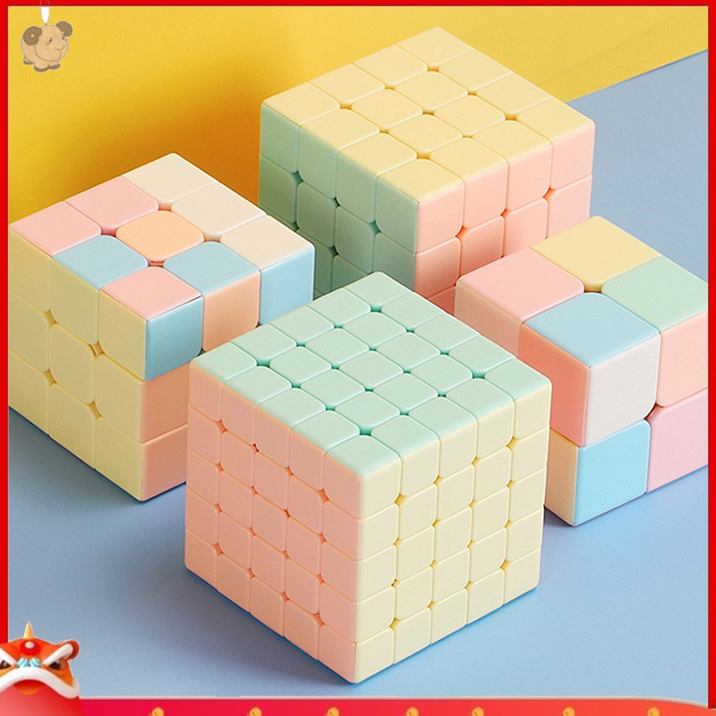 Khối rubik ma thuật không miếng dán màu macaron kích thước 5x5x5 / 4x4x4 / 3x3x3 / 2x2x2