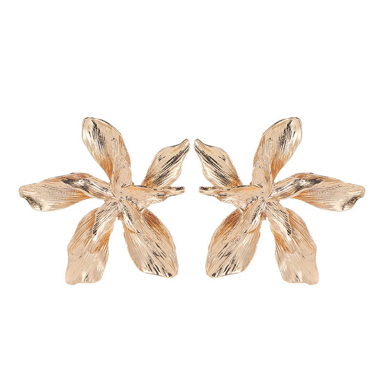 Bông tai kim loại hình bông hoa đơn giản xinh xắn