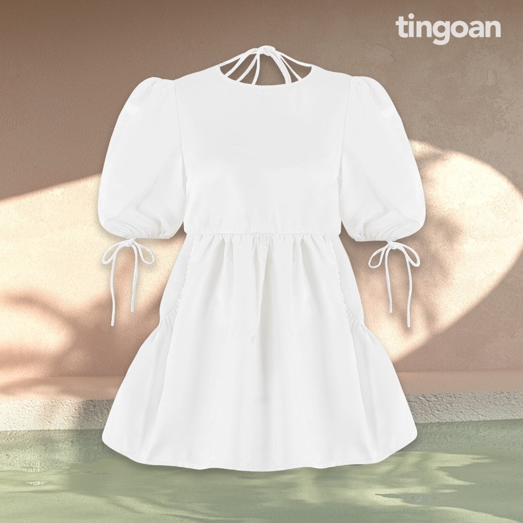 Áo babydoll tafta khoét lưng trắng tingoan CELINIE BLOUSE/WH | BigBuy360 - bigbuy360.vn