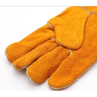 Găng tay da bò hàn chống tia lửa,cháy,tiếp xúc nhiệt,sức nóng, bức xạ nhiệt, giữ ấm đôi tay - găng tay cơ khí