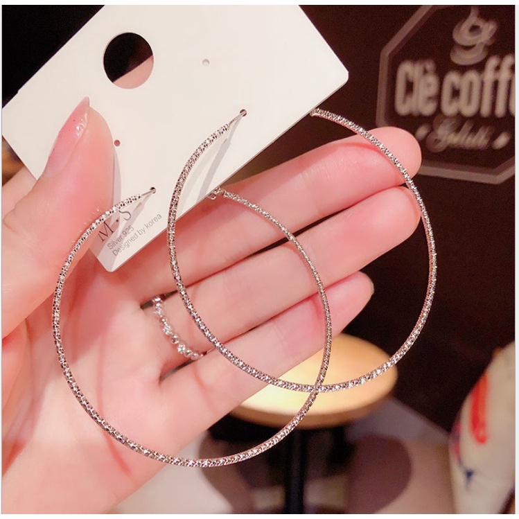 Bông tai khoen tròn nhiều size, khuyên tai tròn đính đá cá tính