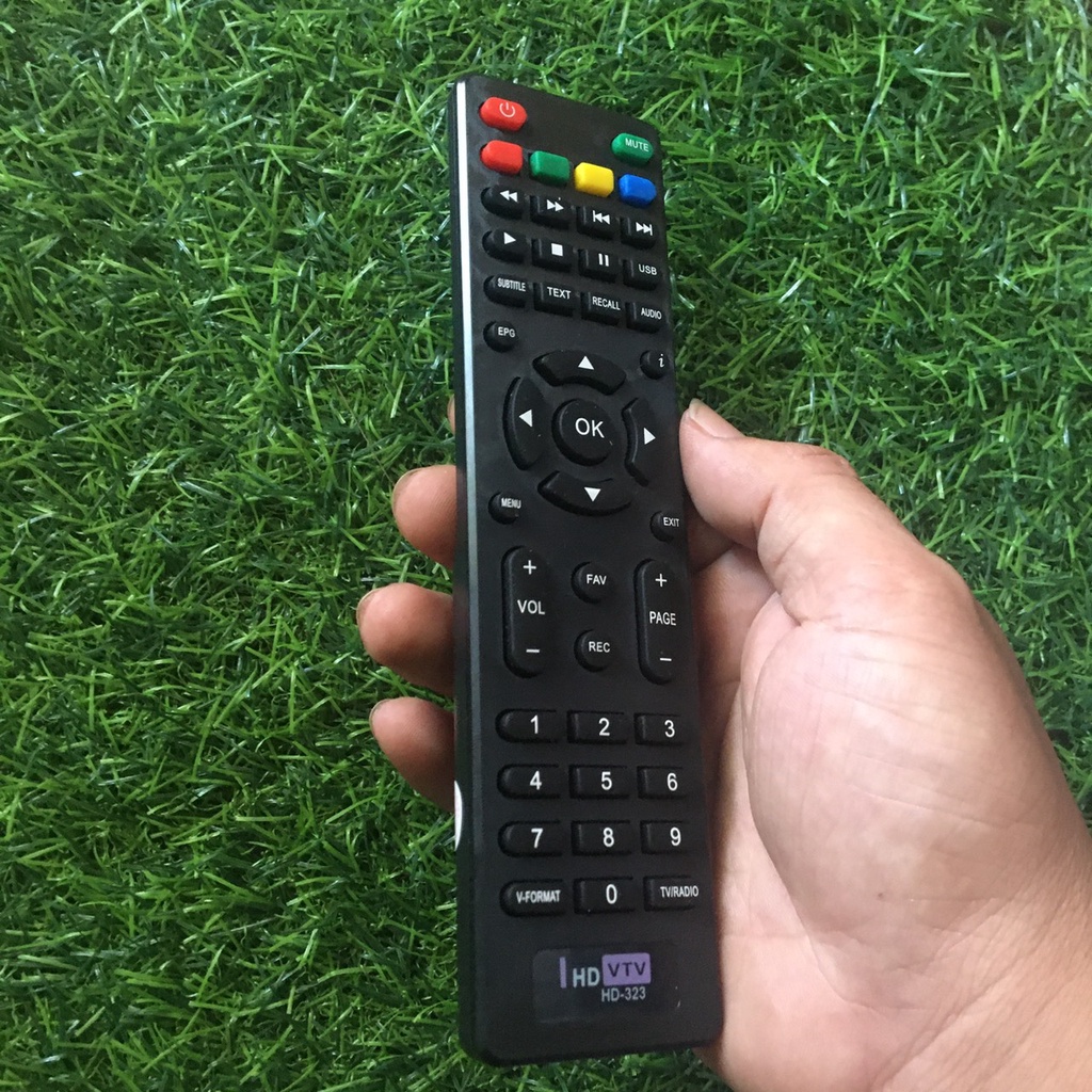 Điều khiển đầu thu Hùng Việt HD VTV mã HD-323 Đầu bấm dùng đầu thu Hùng Việt HD VTV mã HD-323