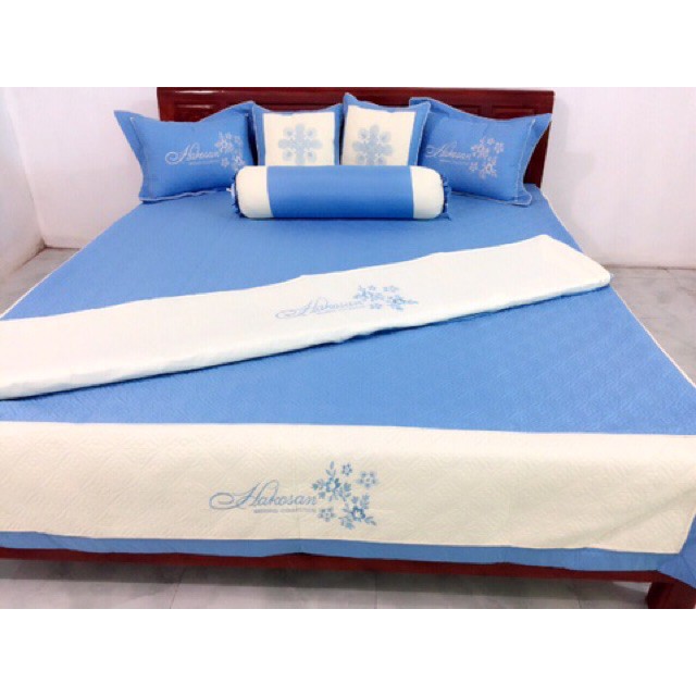 Trọn Bộ Chăn Ga Gối Satin 7 Món Cao Cấp Dành Cho Mùa Cưới