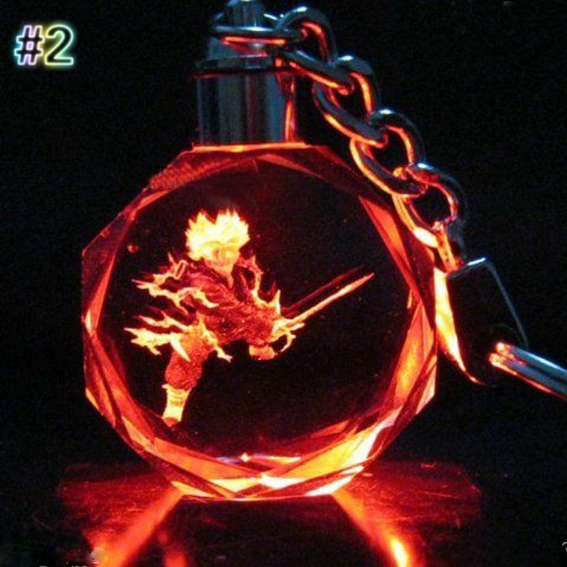 Móc chìa khóa pha lê có đèn led mô hình nhân vật Dragonball Z
