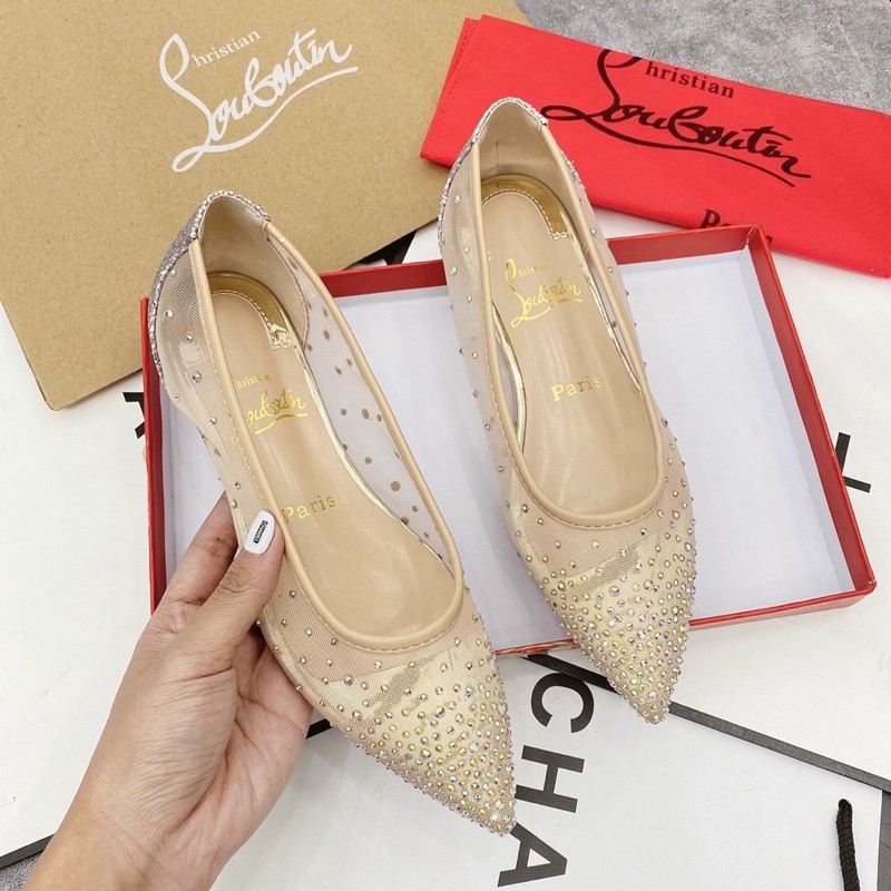 Giày búp bê đính đá mẫu mới nhất + video tự quay | BigBuy360 - bigbuy360.vn