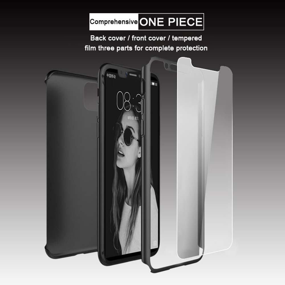 Ốp điện thoại cứng mỏng chống sốc + kính cường lực bảo vệ 360 cho iPhone 11 11Pro Max XS Max XR 6S 7Plus SE 2020