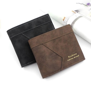MenBense new men's short wallet matte leather wallet casual men's wallet large capacity multi-card wallet