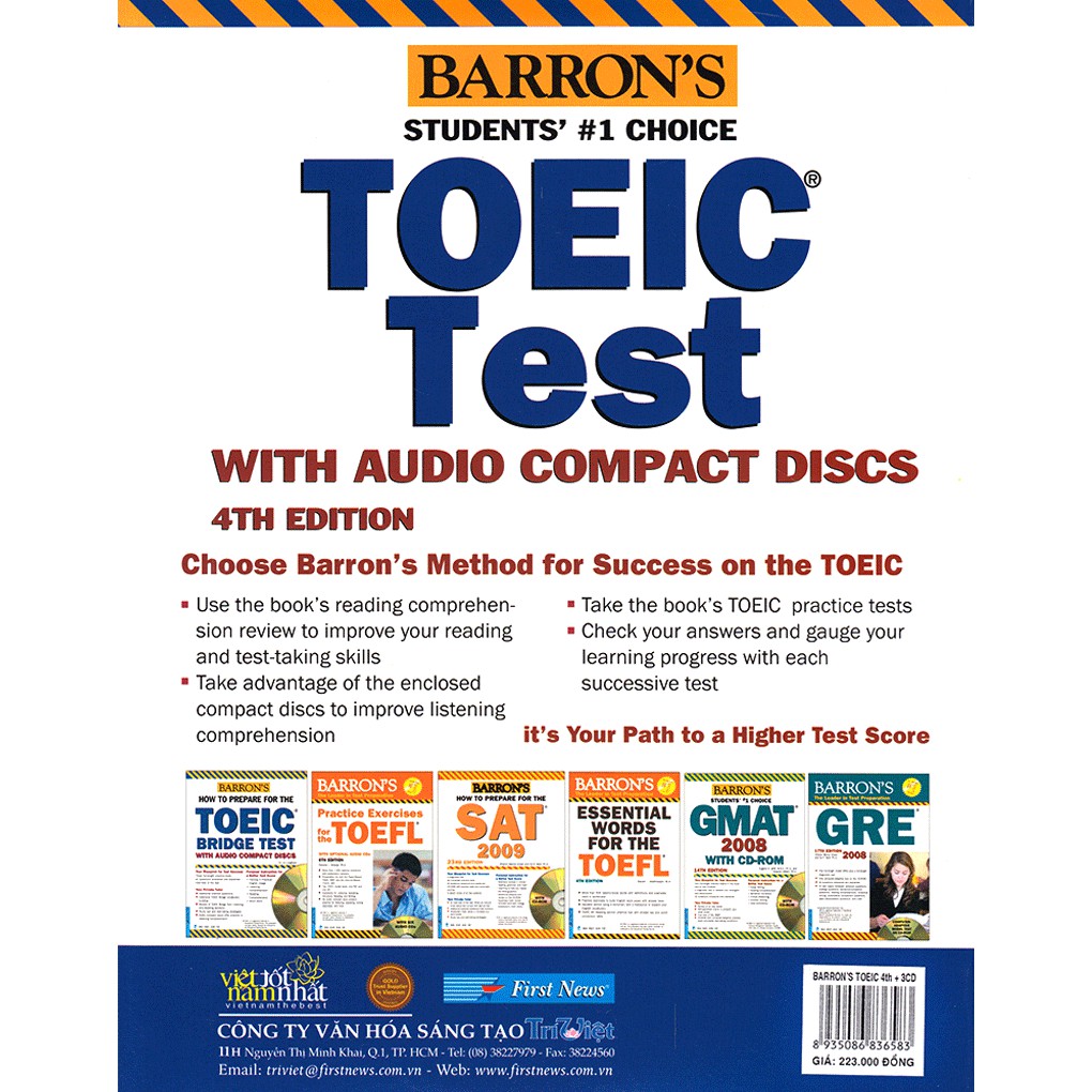 Sách - Barron's Toeic Test + 3CD (4th Edition)