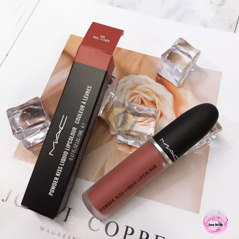 Son MAC 989 Mull It Over Cam Hồng Đất - Powder Kiss Liquid
