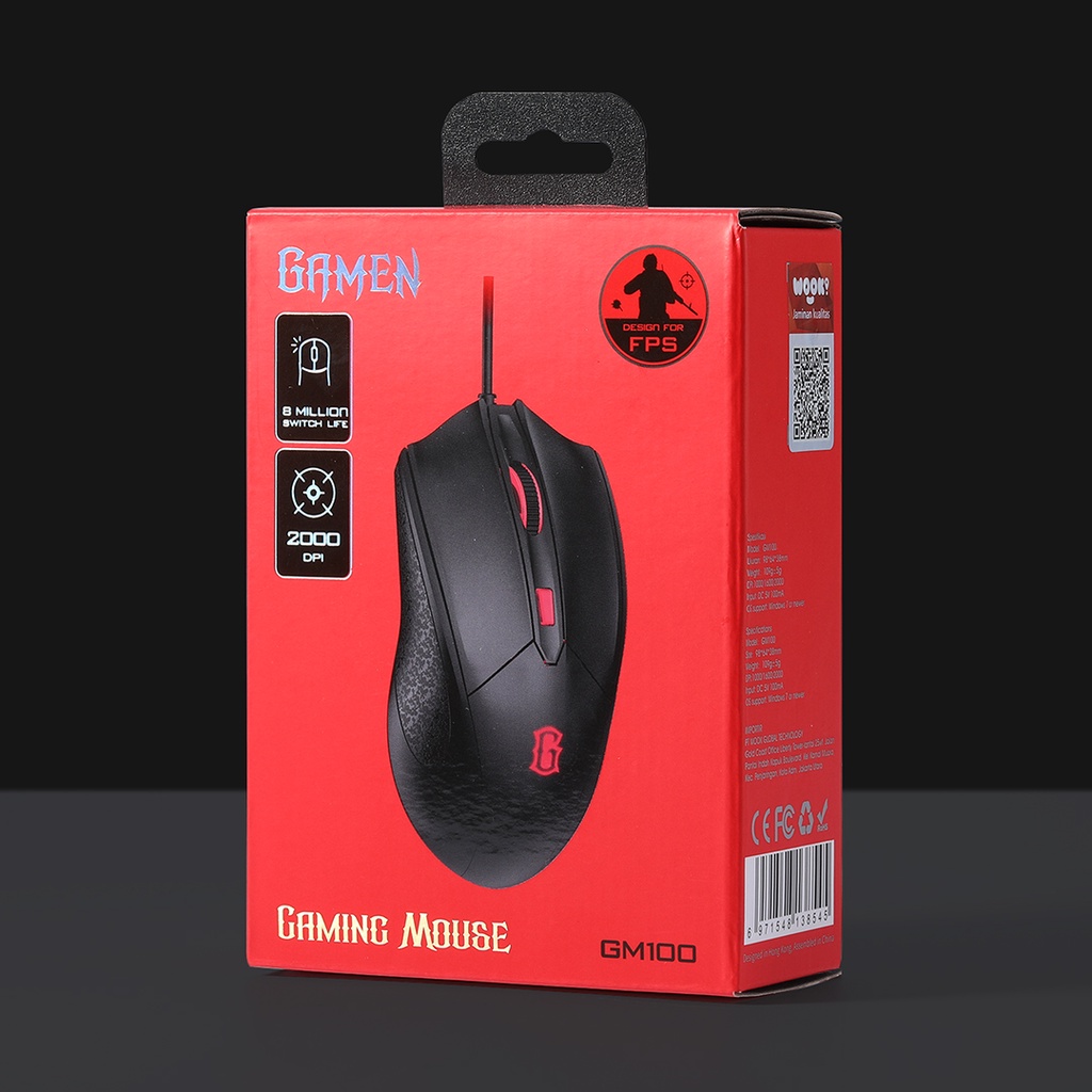 Chuột gaming Gamen GM100 đèn Led RGB