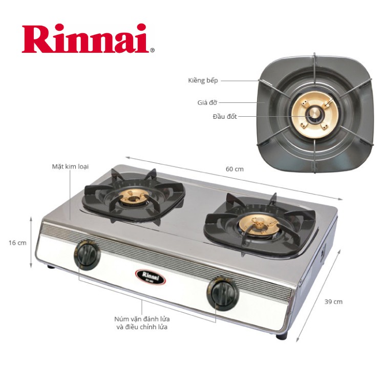 Bếp gas đôi Rinnai RV-460S + Bộ van dây