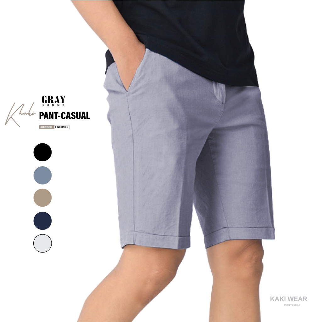 Quần đùi nam kaki Linen GRAYHOMME short đũi mềm nhẹ, thoáng khí