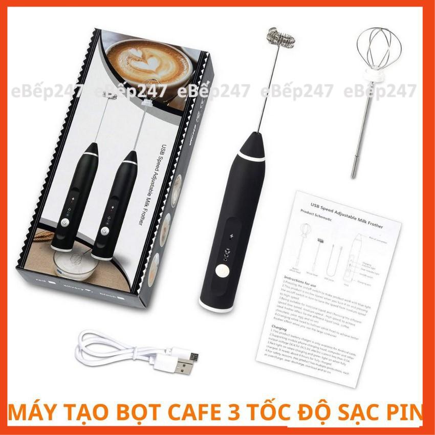 Máy tạo bọt cafe, đánh trứng sạc pin cổng USB cầm tay nhỏ gọn, hiện đại vô cùng thuận tiện, siêu bền - eBếp247