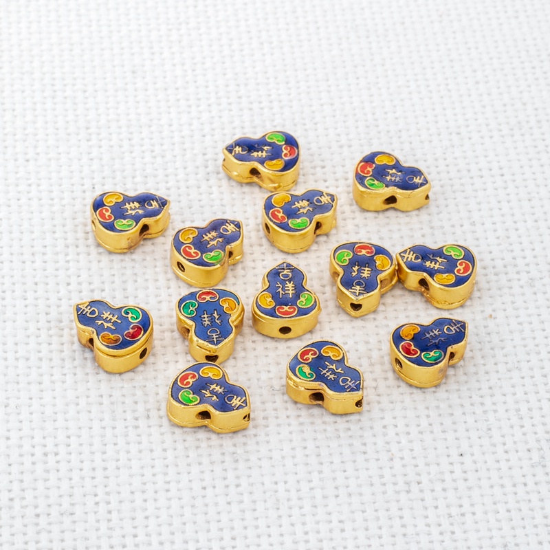 Vỏ Đồng 18k Lỗ Rỗng Màu Vàng Kim 8 * 10Mm Tự Thiết Kế Đục Lỗ Làm Vòng Tay/Dây Chuyền