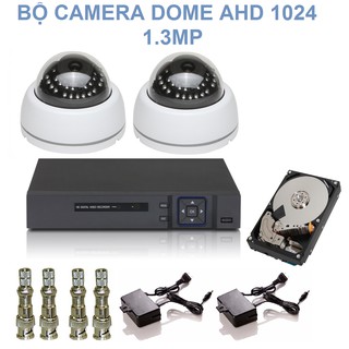 Mua Combo 2 Camera Dome 24 LED Hồng Ngoại Chuẩn AHD 1024 Độ Phân Giải 1.3M + Đầu Ghi Elitek + Ổ cứng (TÙY CHỌN)