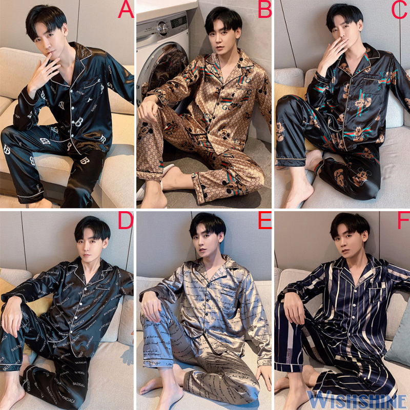 Bộ đồ ngủ lụa satin thoải mái dành cho nam