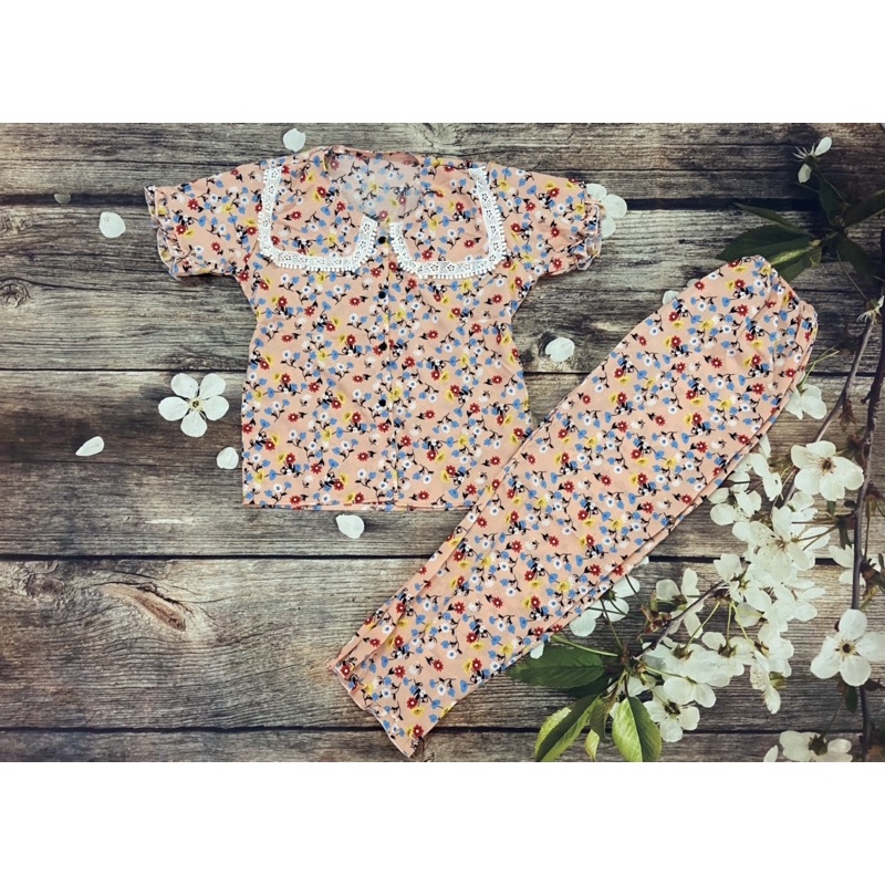 ❌Set lụa hoa tay ngắn rối ren siêu xinh 🥰 dịch mặc đồ bộ ở nhà là siêu mát , thoải mái nữa ạ