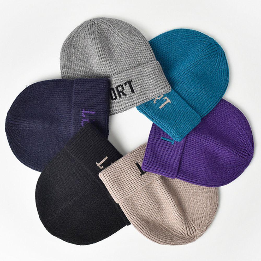 Mũ Beanie Dệt Kim Màu Trơn Dễ Thương Chất Lượng Cao Cho Nam Và Nữ