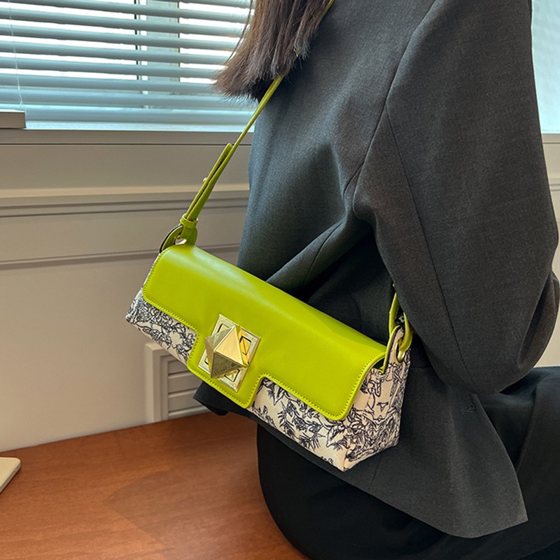 Ielgy Túi Đeo Một Bên Vai Phối Màu Tương Phản Phổ Biến Cho Nữ