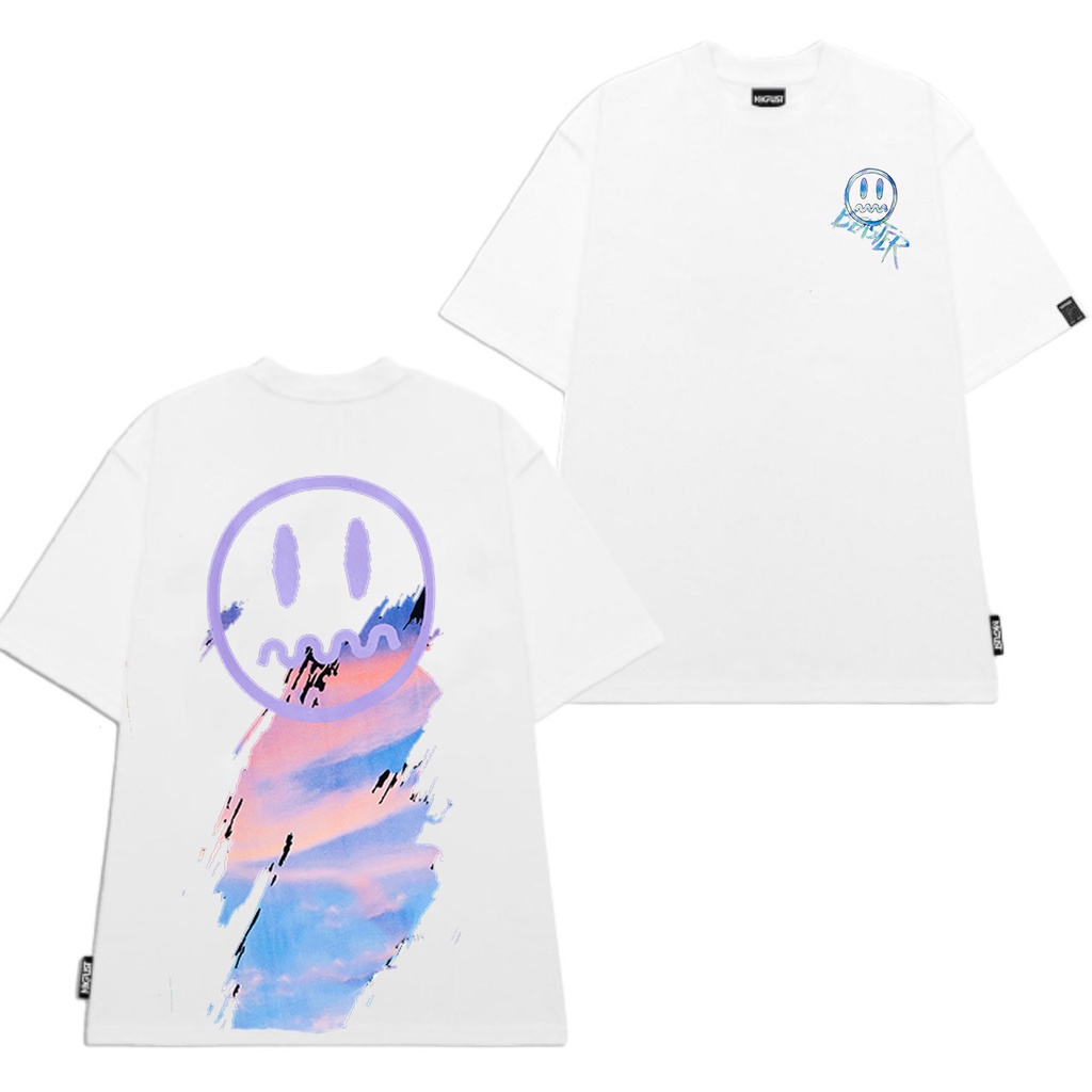 Áo thun tay ngắn oversize in hình mặt cười phong cách hiphop , áo phông nam nữ unisex form rộng local brand Nigust N229