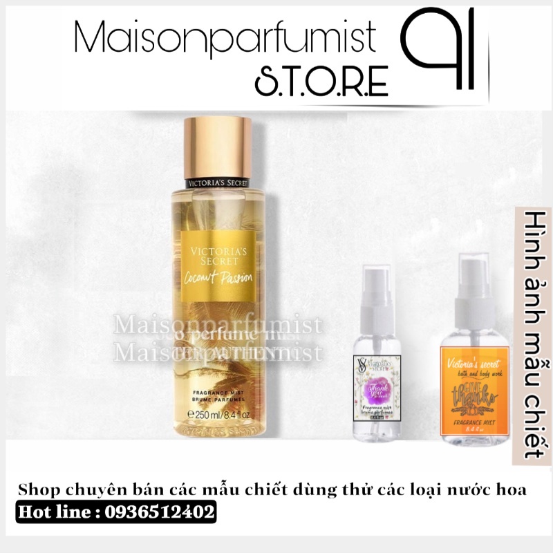 Xịt Thơm Body Mist Victoria's Secret CocoNut Passion- 𝐦𝐚̂̃𝐮 𝐭𝐡𝐮̛̉ 𝟑𝟎𝐦𝐥/𝟓𝟎𝐦𝐥