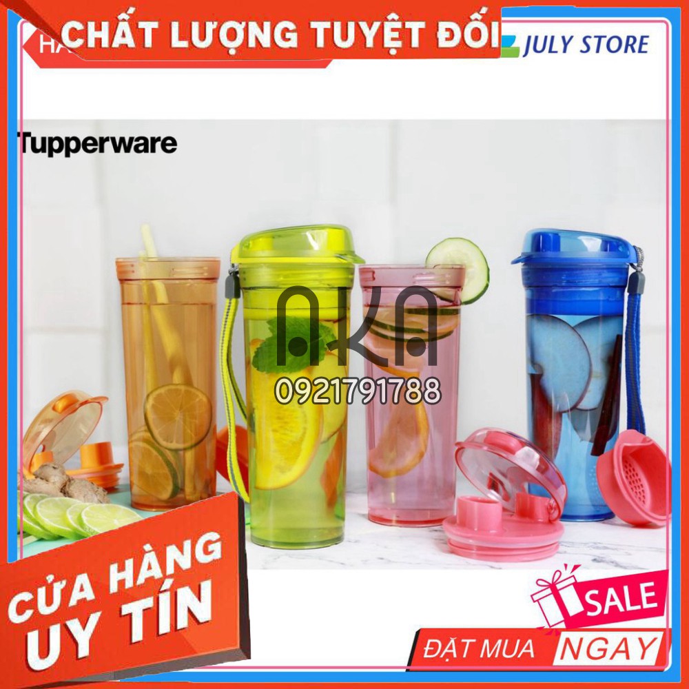 Bình nước nhựa nguyên sinh có lọc Drinking Flask Gen II - Tupperware - 400ml - An toàn sức khỏe [CHÍNH HÃNG]