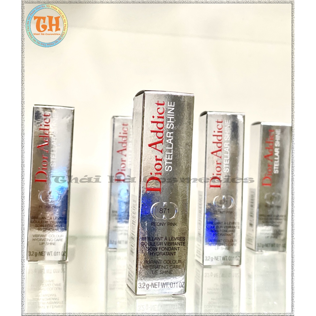Son bóng Dior màu hồng mẫu đơn số 871 Dior Addict Stellar Shine Lipstick No.871 Peony Pink