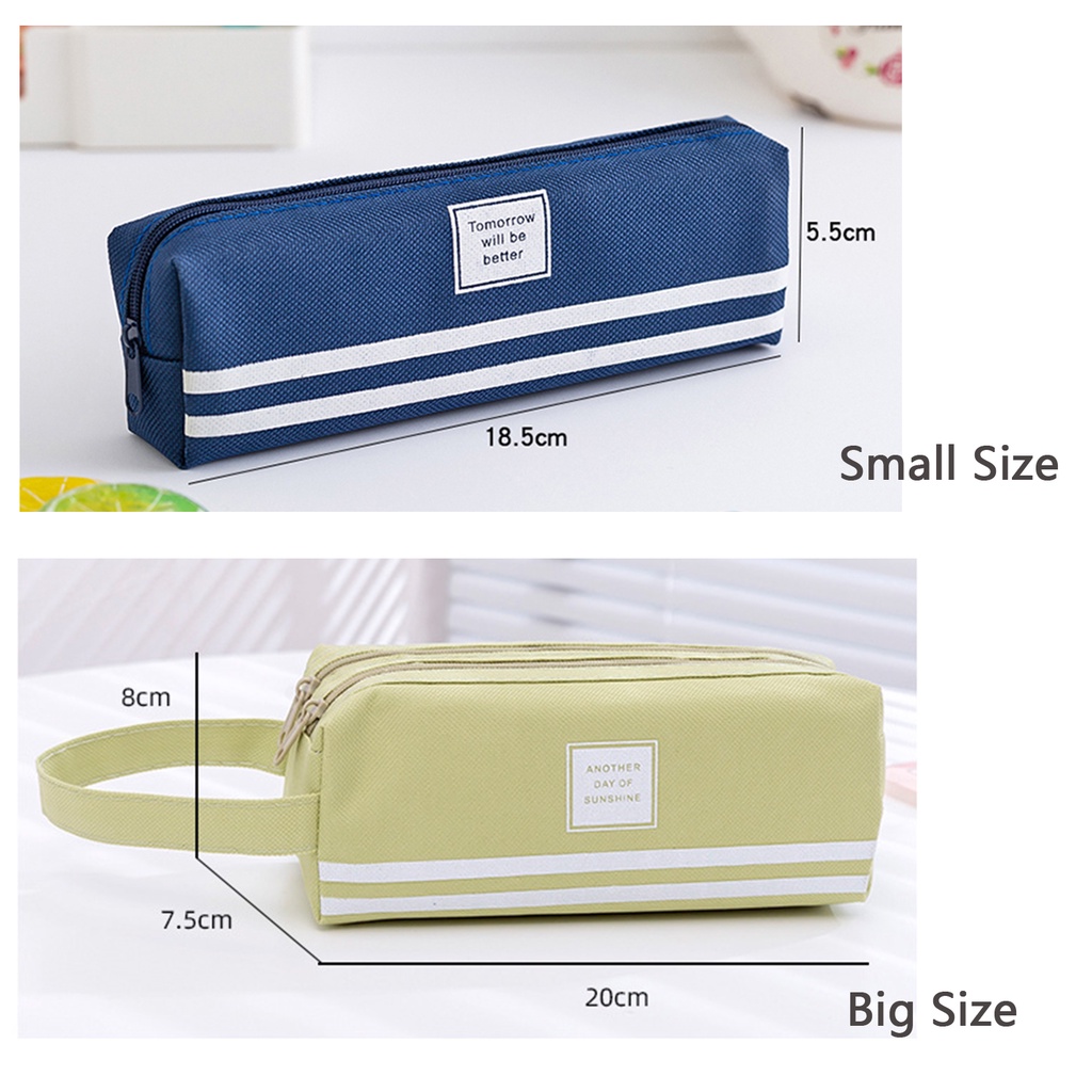 Hộp bút vải dù Oxford 2 ngăn đa năng đựng bút, máy tính casio, mỹ phẩm và các loại đồ dùng học tập có quai treo BMBooks