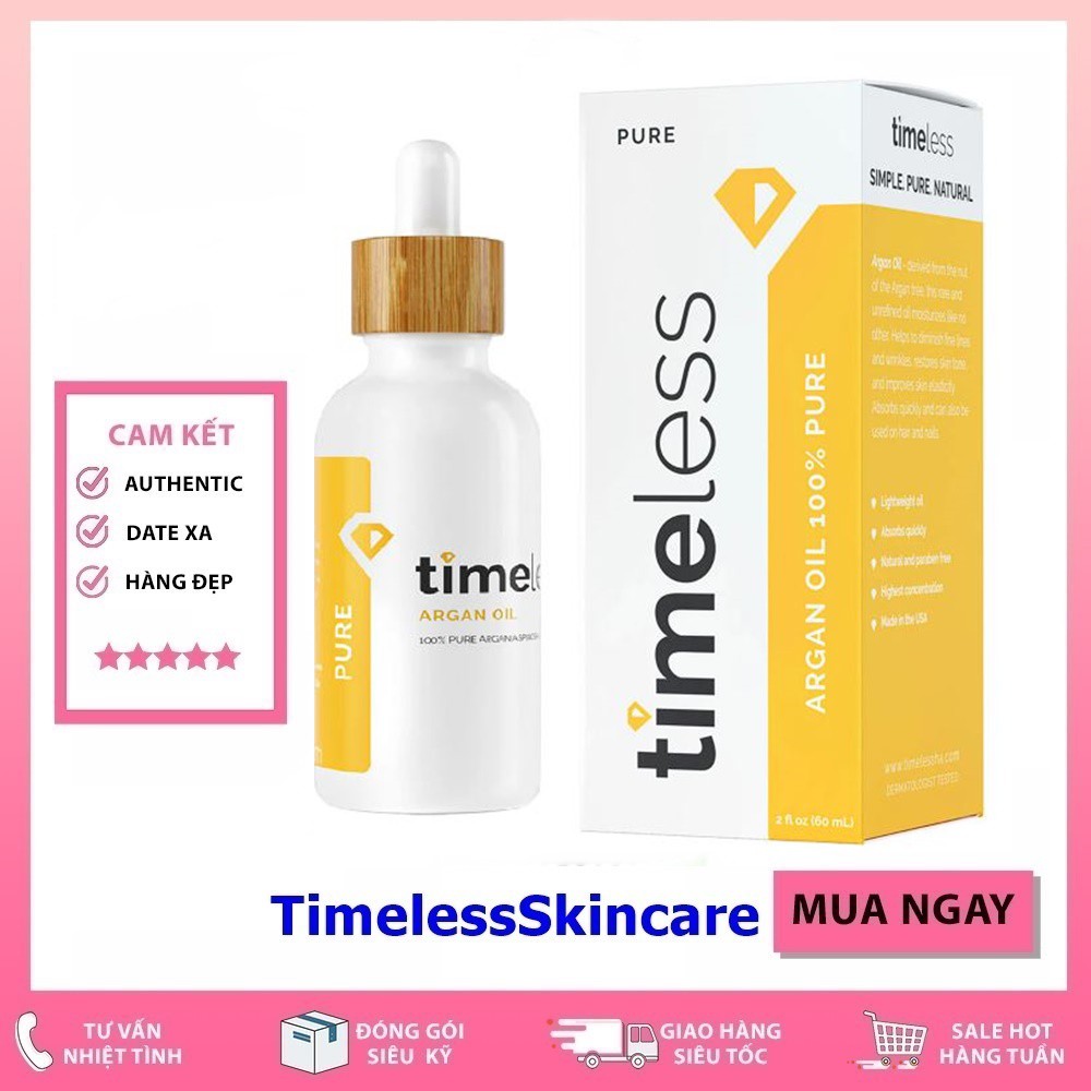 [MẪU MỚI] Dầu dưỡng Timeless Argan Oil 100% Pure