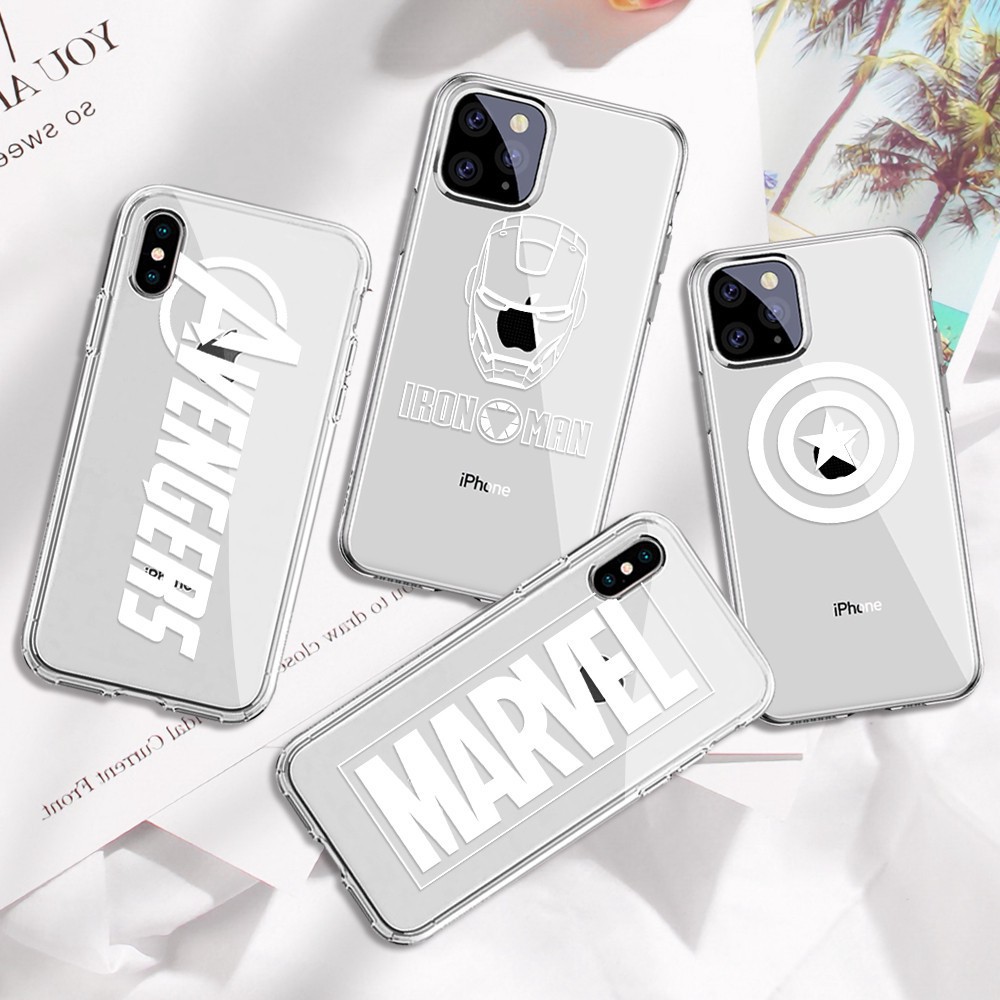 Ốp điện thoại silicon trong suốt in họa tiết avenger cho iphone xr xs 11 pro max 7 8 6 plus - a678