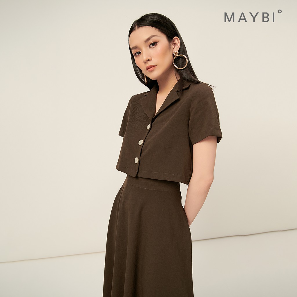 MAYBI - Bộ linen army cổ danton - Fern army two-piece outfit