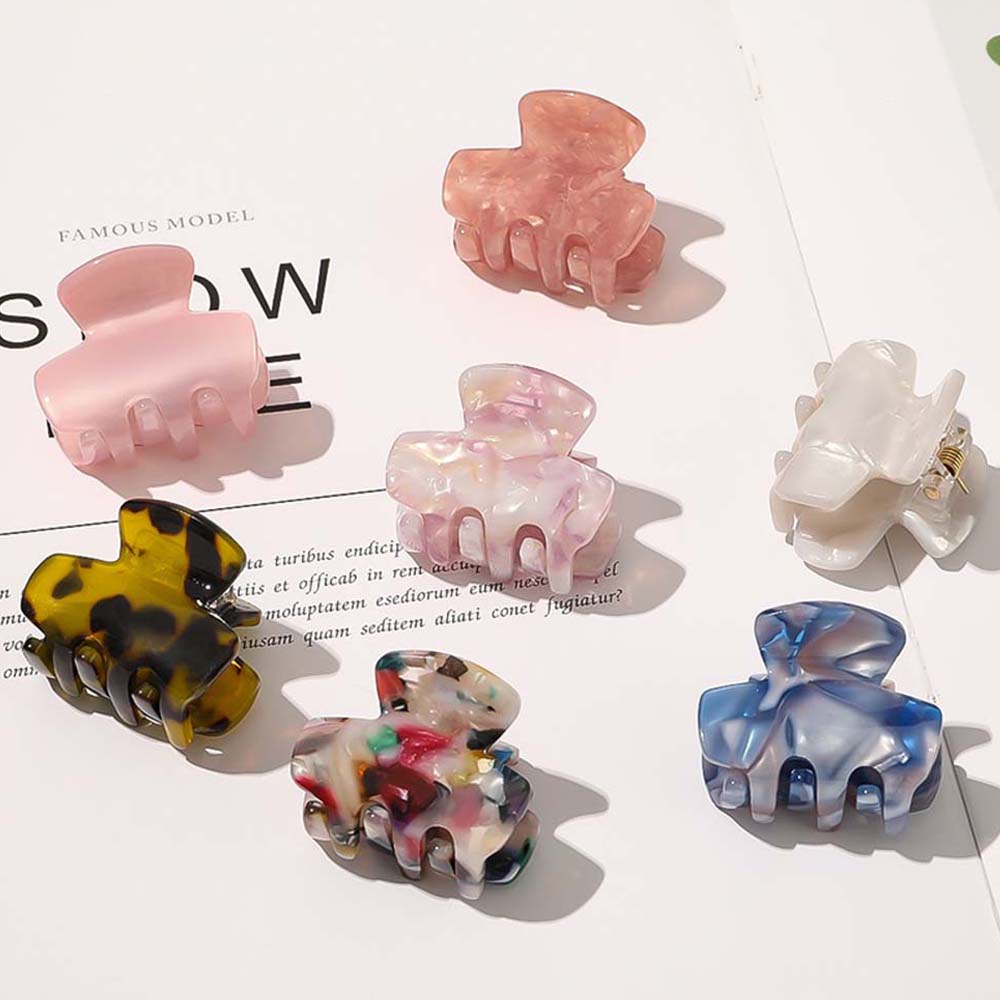 Kẹp Tóc Càng Cua Họa Tiết Vân Đá Xinh Xắn Cho Nữ