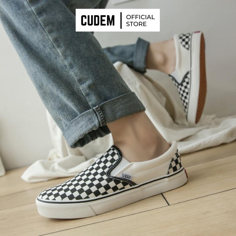 Giày van caro nam nữ, giày vải slip on chất liệu canvas dày dặn thoáng khí S33