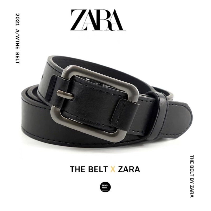 Thắt lưng da mặt kim loại zara