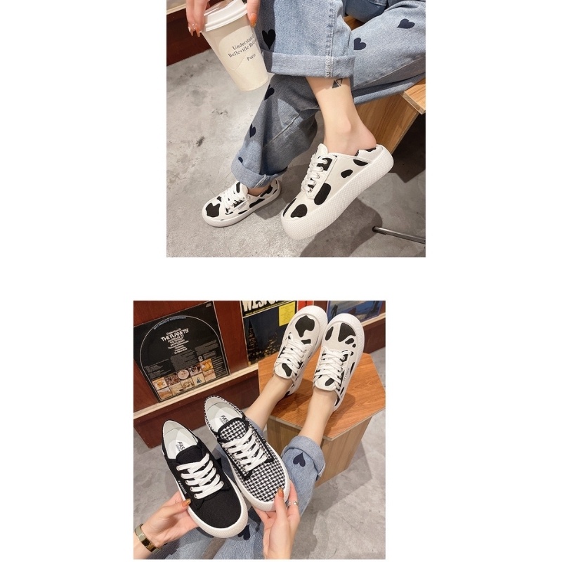 Giày sneaker nữ DVT họa tiết da báo, đế bánh mì, chất liệu vải cao cấp G12