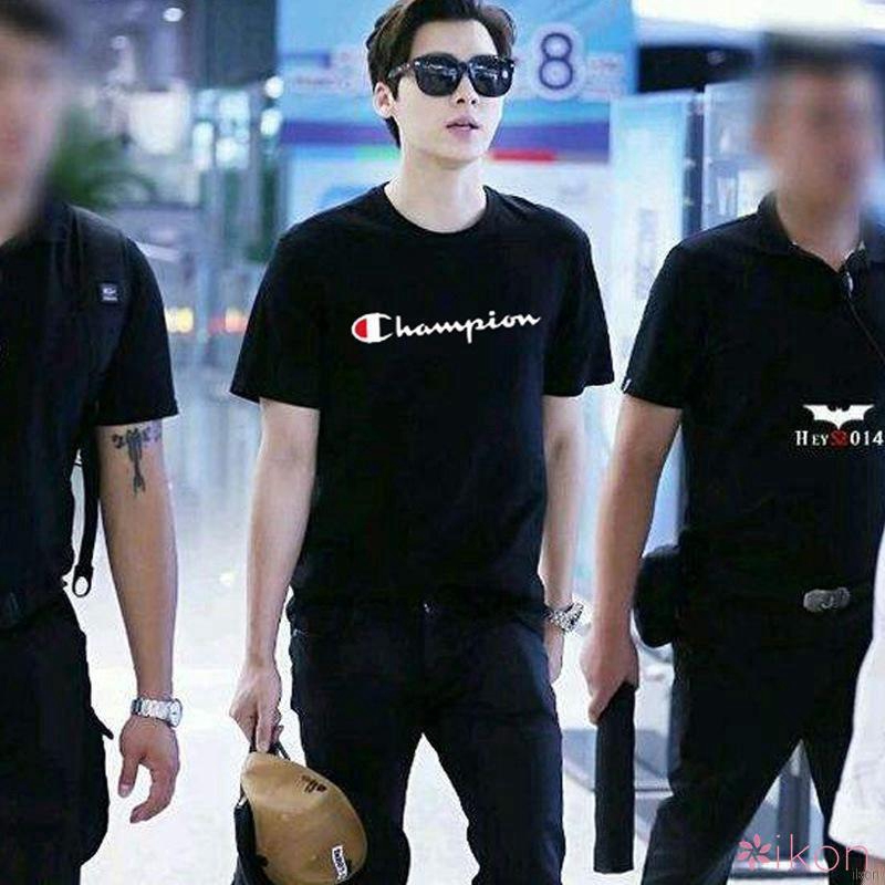 Japanese ins super Hot round neck couple T-shirts