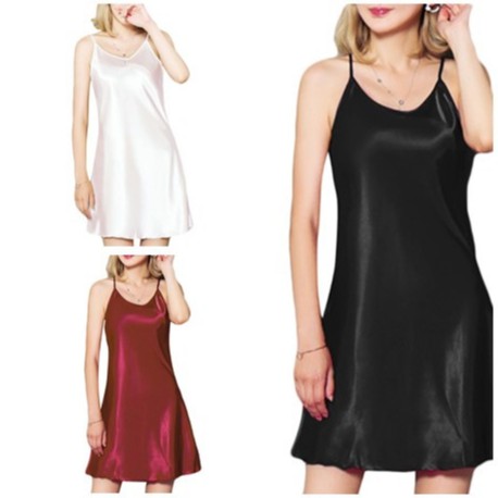 Đầm ngủ hai dây vải satin phong cách quyến rũ dành cho nữ | BigBuy360 - bigbuy360.vn