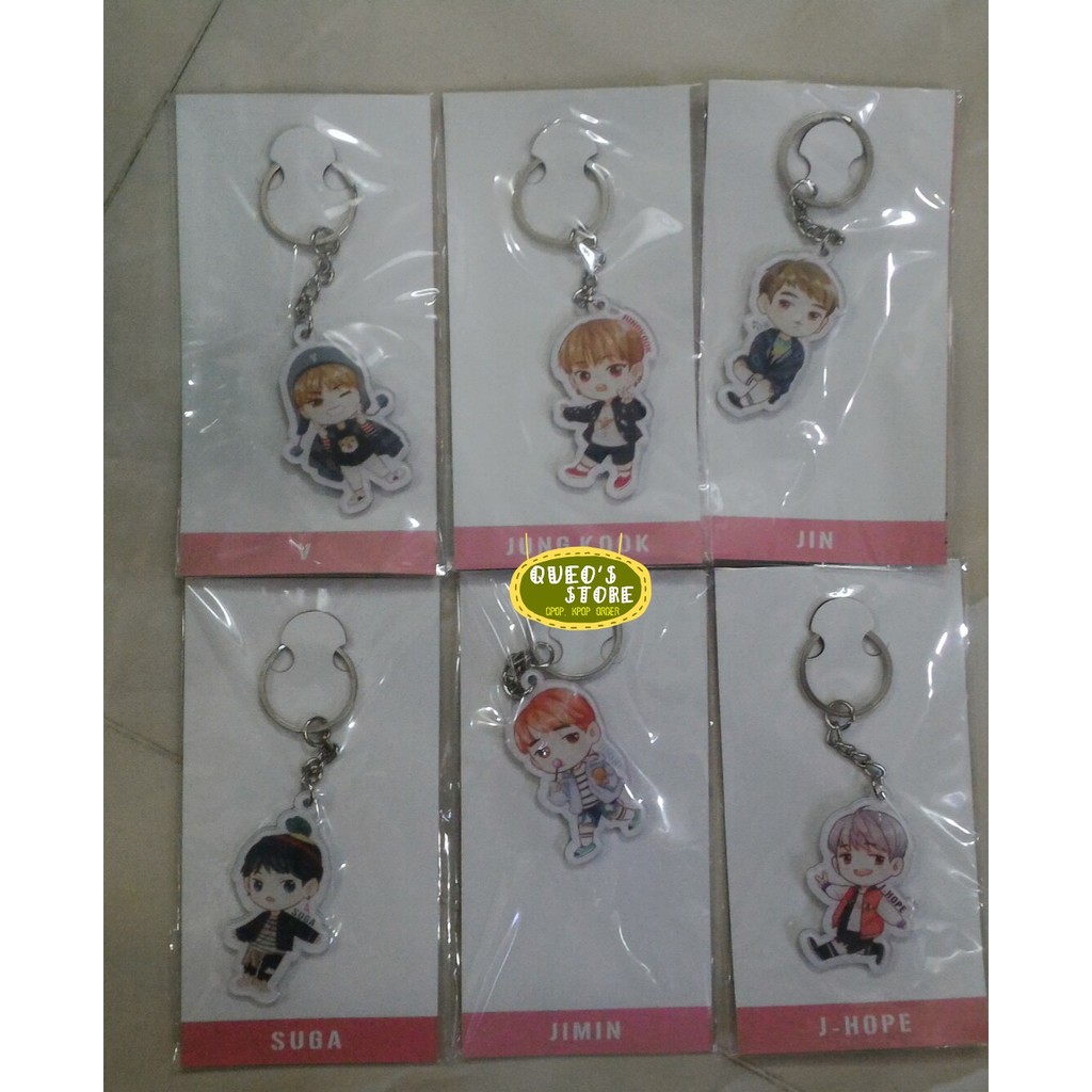 Nametag, quạt, móc khóa chibi BTS 4th