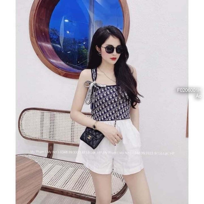 Áo Len hoạ tiết chữ D hai dây TT0206