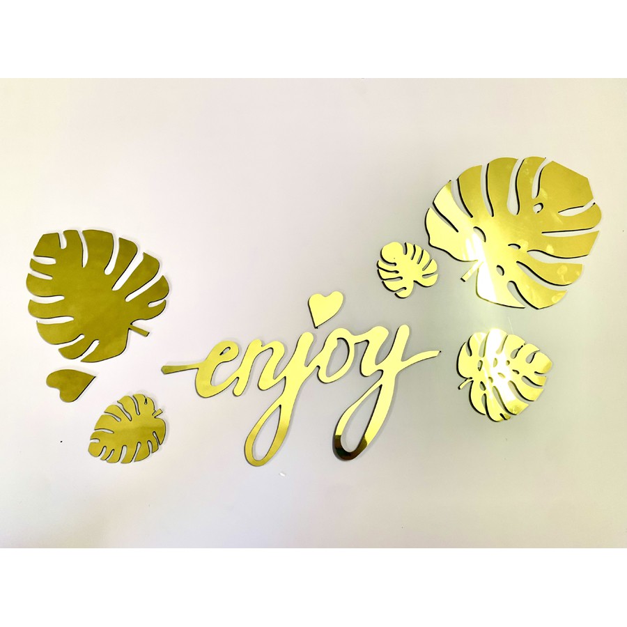 Tranh dán tường mica alu vàng gương 3d Enjoy tranh spa tranh dán tường 3d phòng ngủ