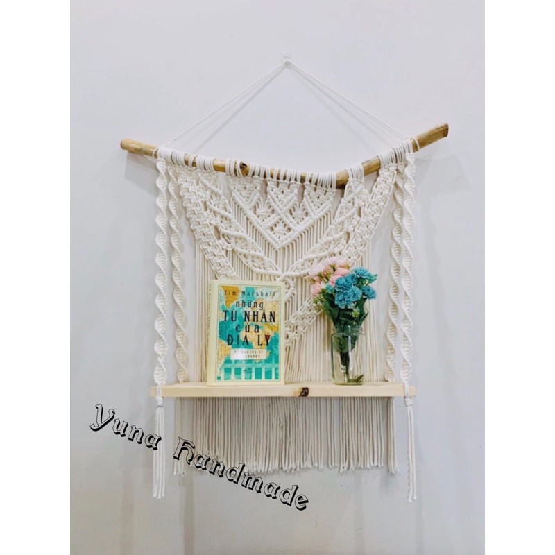 Kệ macrame treo tường vintage