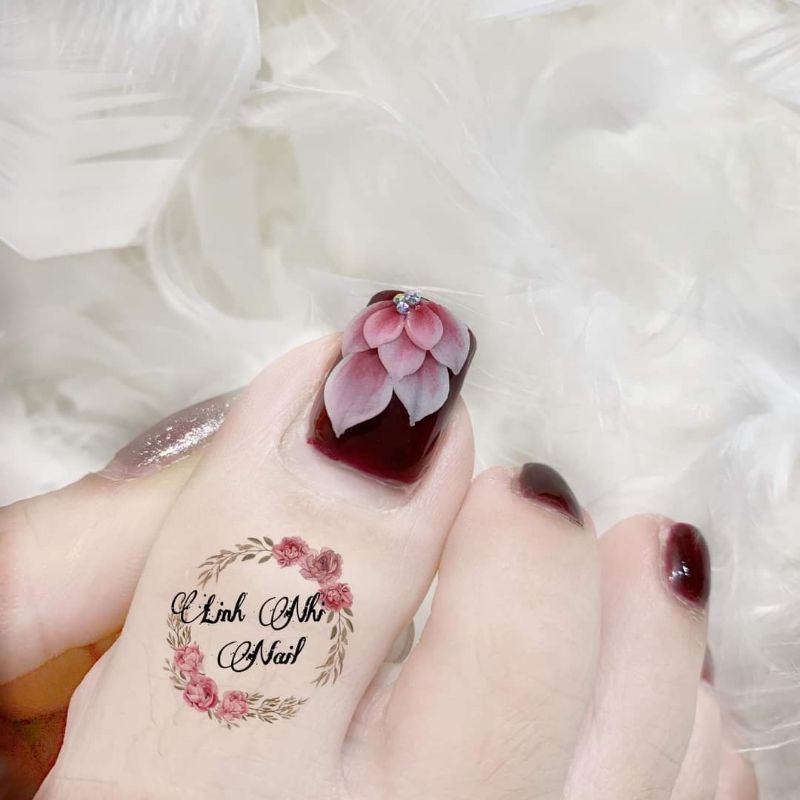 hoa bột nail hoa ẩn chân