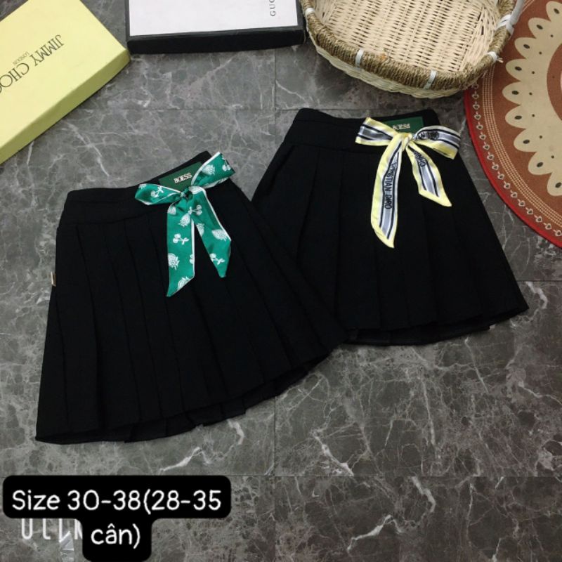 Chân váy xếp ly nơ hông cho bé gái 28-48kg KT