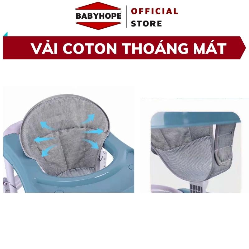 Xe tập đi chữ U cho bé BABYHOPE, điều chỉnh độ cao, có bàn phát nhạc kèm bàn ăn bảo hành 1 năm